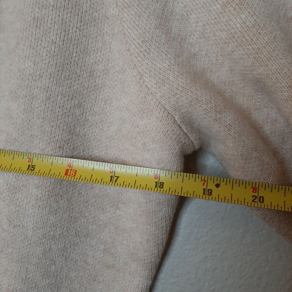 NEW Sweater Beige Women Size M 100% Lamb Wool Long Sleeve Soft Mock Neck - Picture 3 of 12